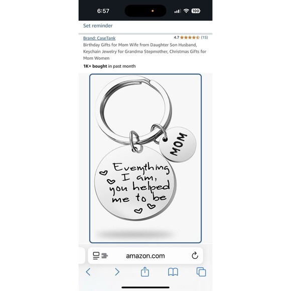 🖤 “I Love You Mama” Tote & Silver Keychain Gift Set – Brand New - Picture 8 of 9